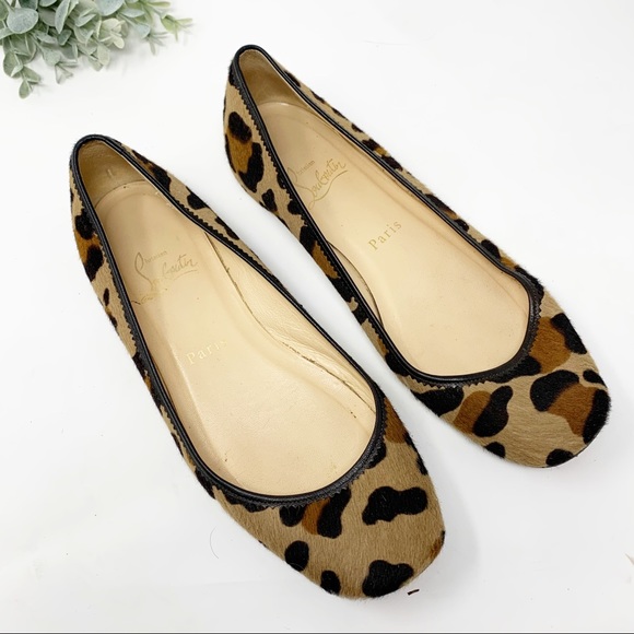 louboutin leopard flats